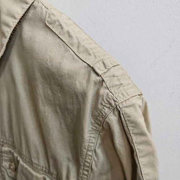 H&M Men's Button Down Khaki Short Sleeve Shirt, Size Small - Picture 5 of 10